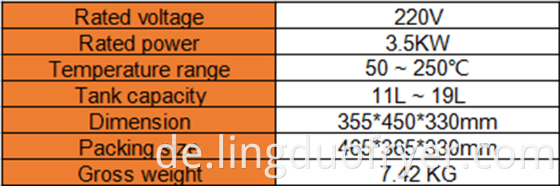 electric fryer details